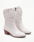 Damen Cowboystiefel aus Wildleder mit Perforiertem Schaft 6
