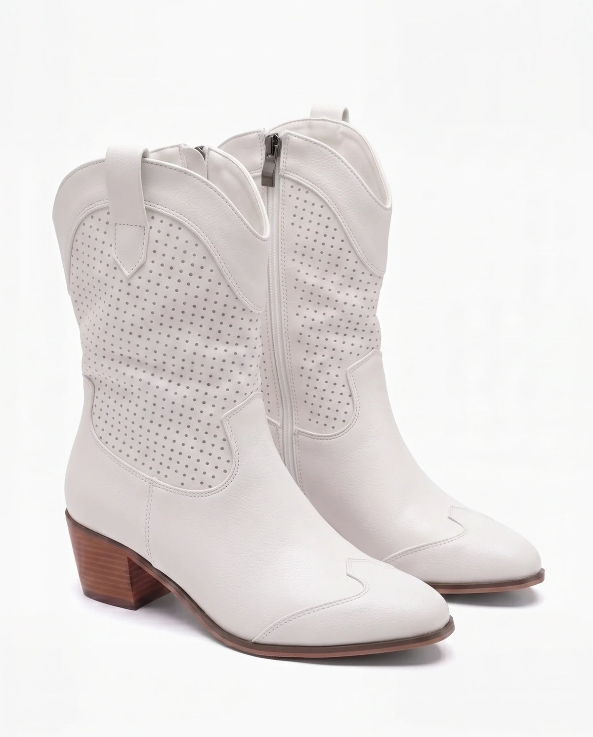 Damen Cowboystiefel aus Wildleder mit Perforiertem Schaft 6