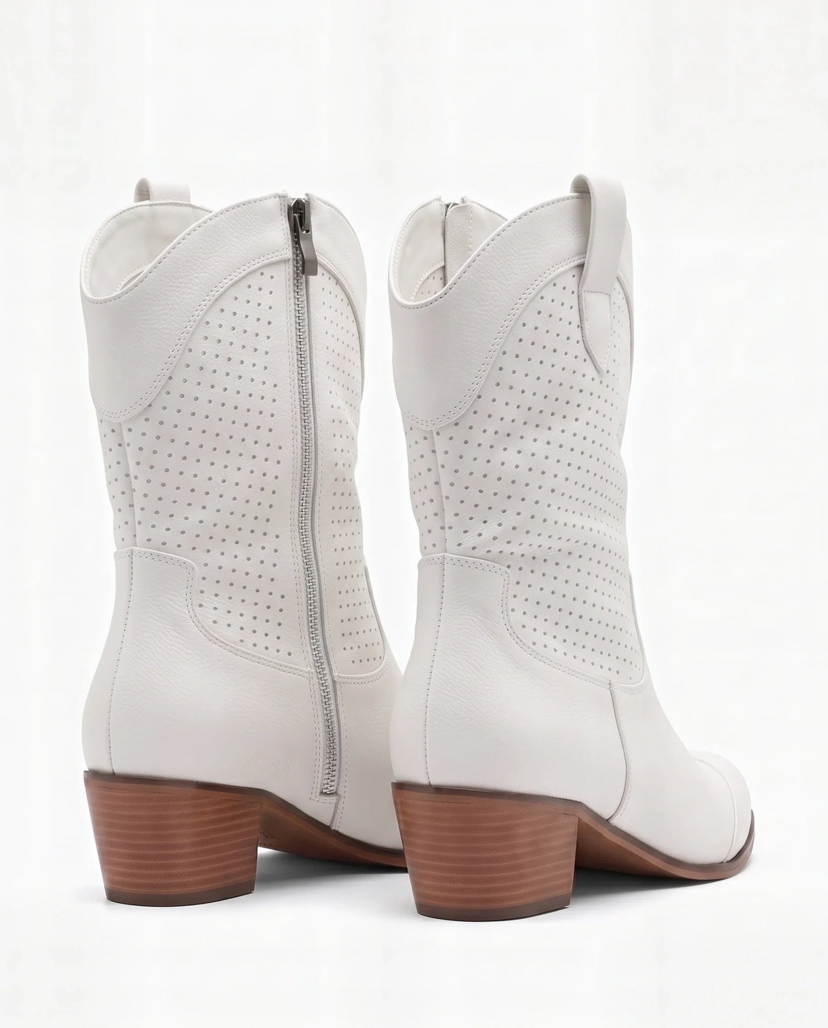 Damen Cowboystiefel aus Wildleder mit Perforiertem Schaft 7