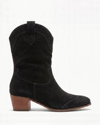 Damen Cowboystiefel aus Wildleder mit Perforiertem Schaft 9