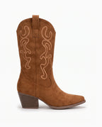 Damen Cowboystiefel aus Wildleder mit Stickerei 1