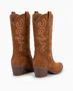 Damen Cowboystiefel aus Wildleder mit Stickerei 2