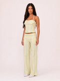 Damen Gestreiftes Set mit Korsagentop und Weiter Hose 1