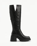 Damen Kniestiefel auf Blockabsatz und Dicker Plateausohle 1