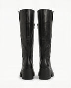Damen Kniestiefel auf Blockabsatz und Dicker Plateausohle 3