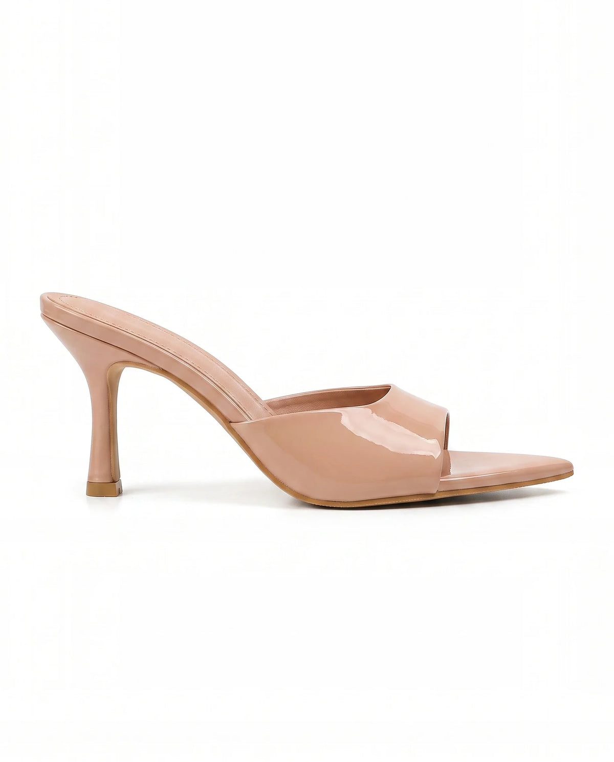 Damen Pantoletten auf Stiletto-Absatz mit Peeptoe 1