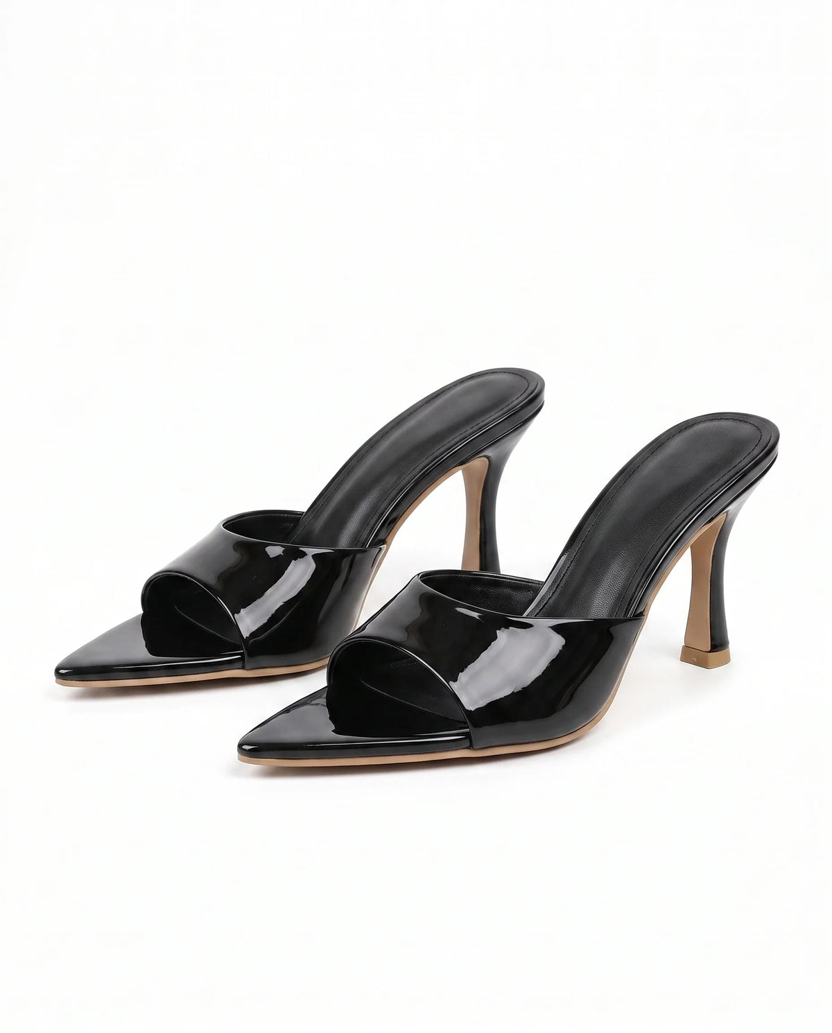 Damen Pantoletten auf Stiletto-Absatz mit Peeptoe 6