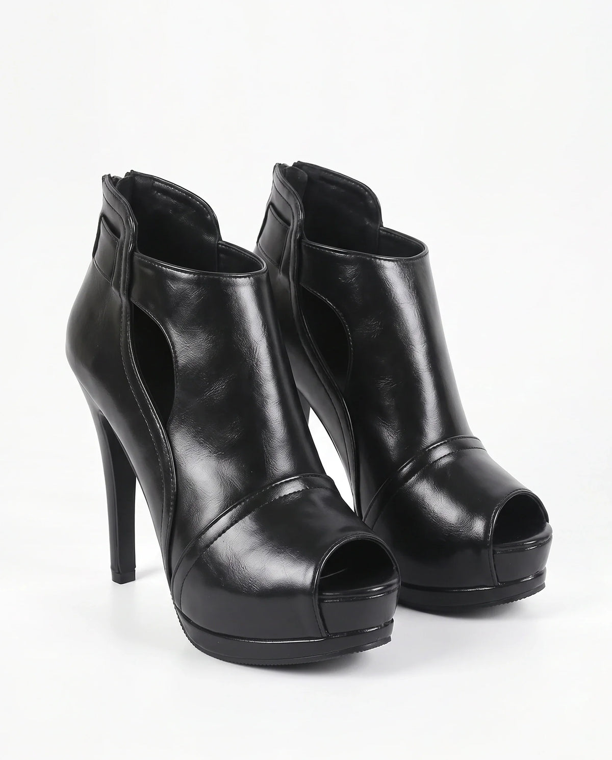 Damen Peeptoe Pumps auf Plateausohle mit Cut-outs 2