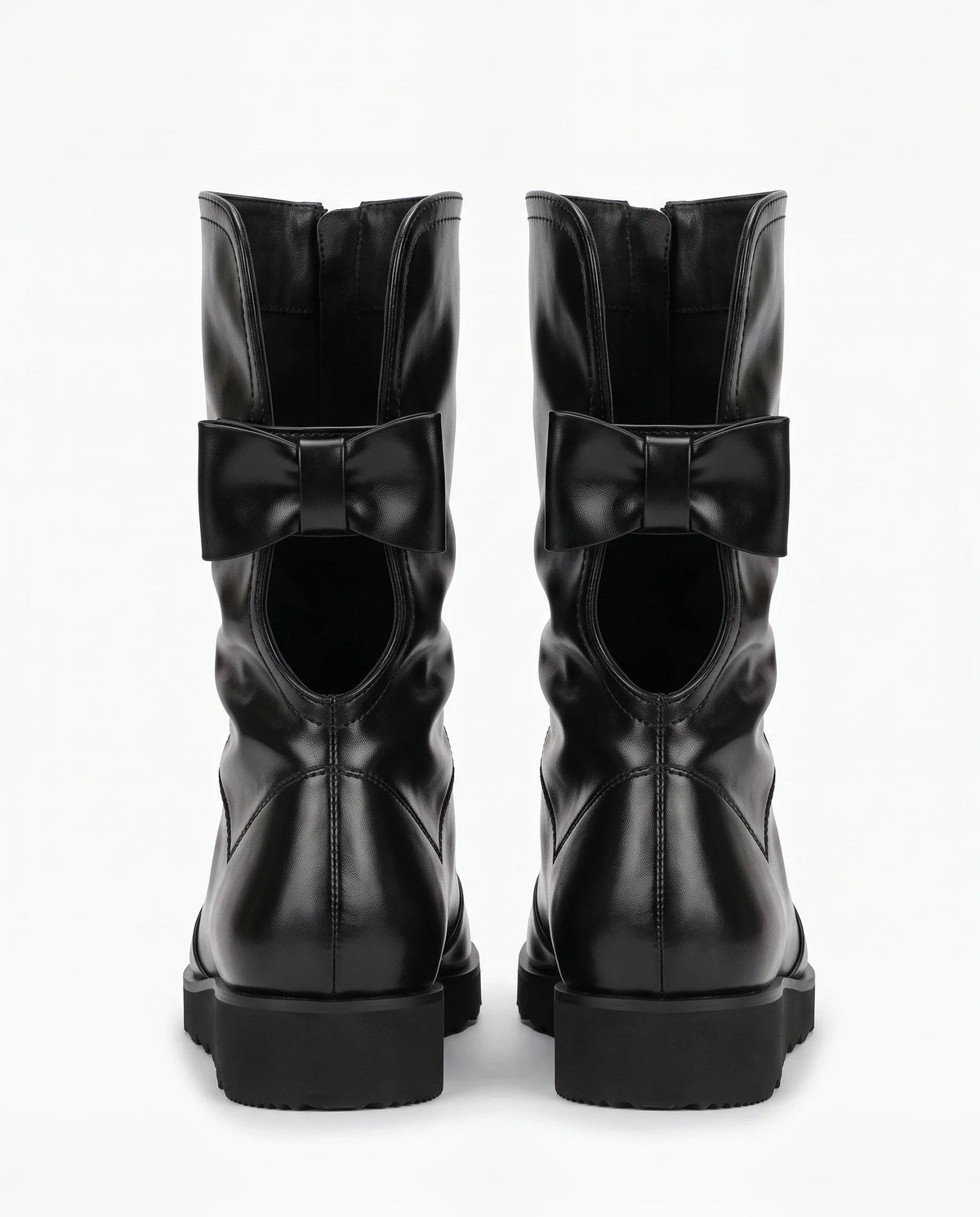 Damen Peeptoe Stiefel auf Plateausohle mit Reißverschluss Vorne 3