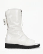 Damen Peeptoe Stiefel auf Plateausohle mit Reißverschluss Vorne 5