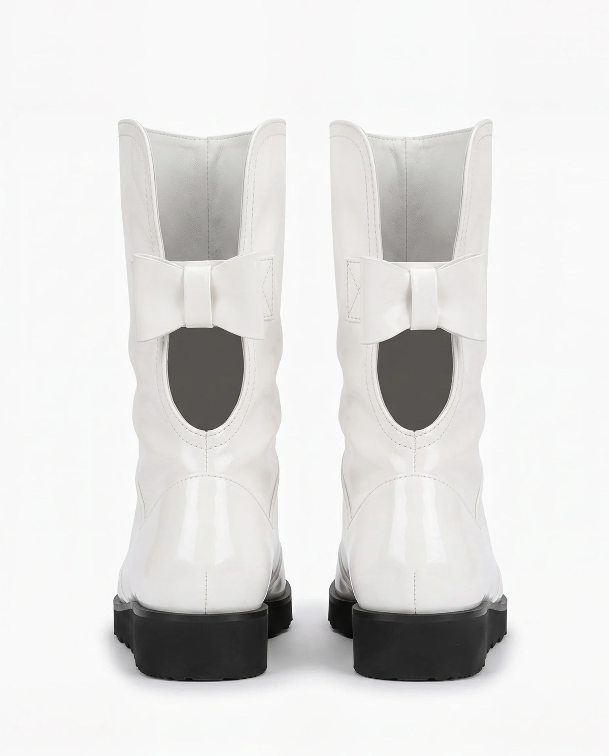 Damen Peeptoe Stiefel auf Plateausohle mit Reißverschluss Vorne 7