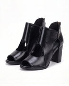 Damen Stiefeletten mit Cut-outs und Offener Zehenpartie 2