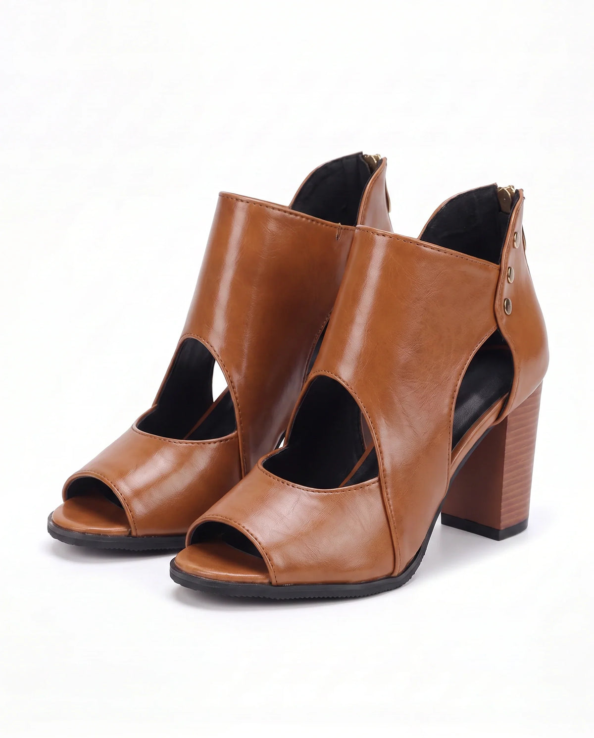 Damen Stiefeletten mit Cut-outs und Offener Zehenpartie 6