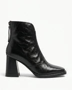 Damen Stiefeletten mit Eckiger Zehenpartie und Reißverschluss Hinten 1