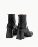 Damen Stiefeletten mit Eckiger Zehenpartie und Reißverschluss Hinten 3