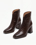 Damen Stiefeletten mit Eckiger Zehenpartie und Reißverschluss Hinten 6