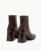 Damen Stiefeletten mit Eckiger Zehenpartie und Reißverschluss Hinten 7