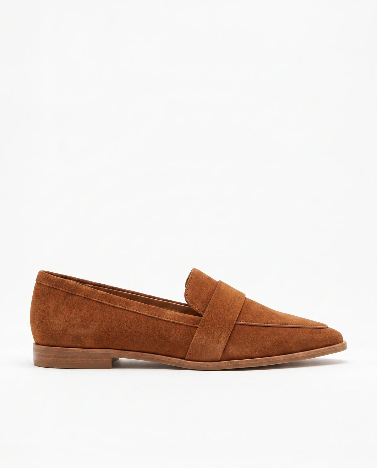 Damen Wildleder Loafer mit Spitzer Zehenpartie und Zierriemen 1