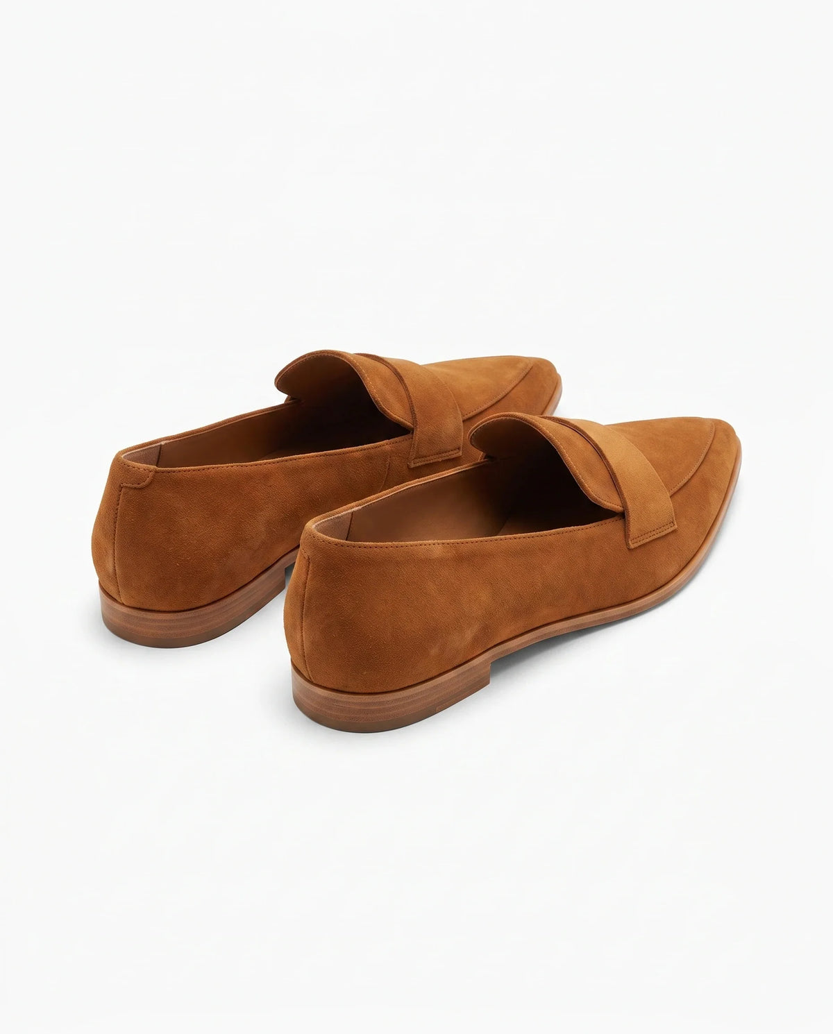 Damen Wildleder Loafer mit Spitzer Zehenpartie und Zierriemen 3