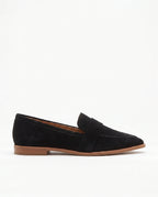 Damen Wildleder Loafer mit Spitzer Zehenpartie und Zierriemen 5
