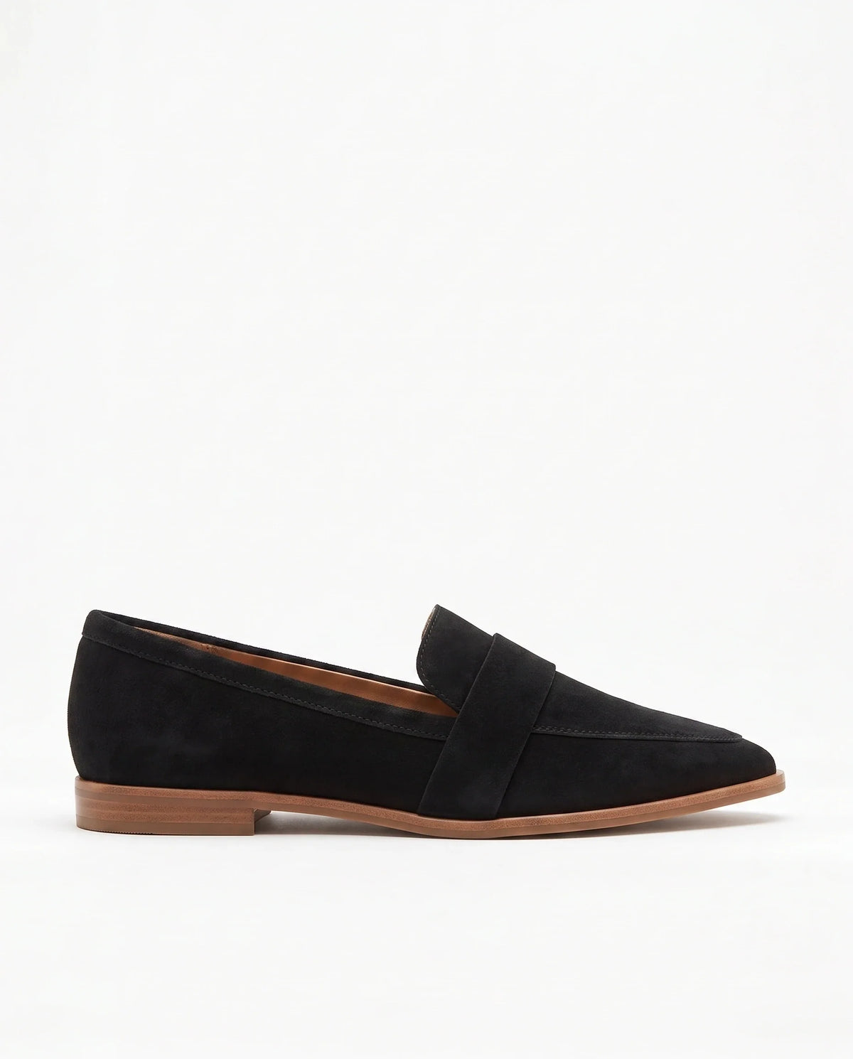 Damen Wildleder Loafer mit Spitzer Zehenpartie und Zierriemen 5