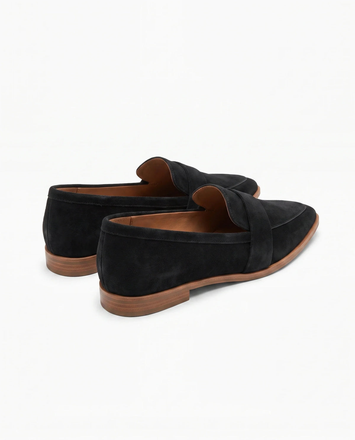 Damen Wildleder Loafer mit Spitzer Zehenpartie und Zierriemen 7
