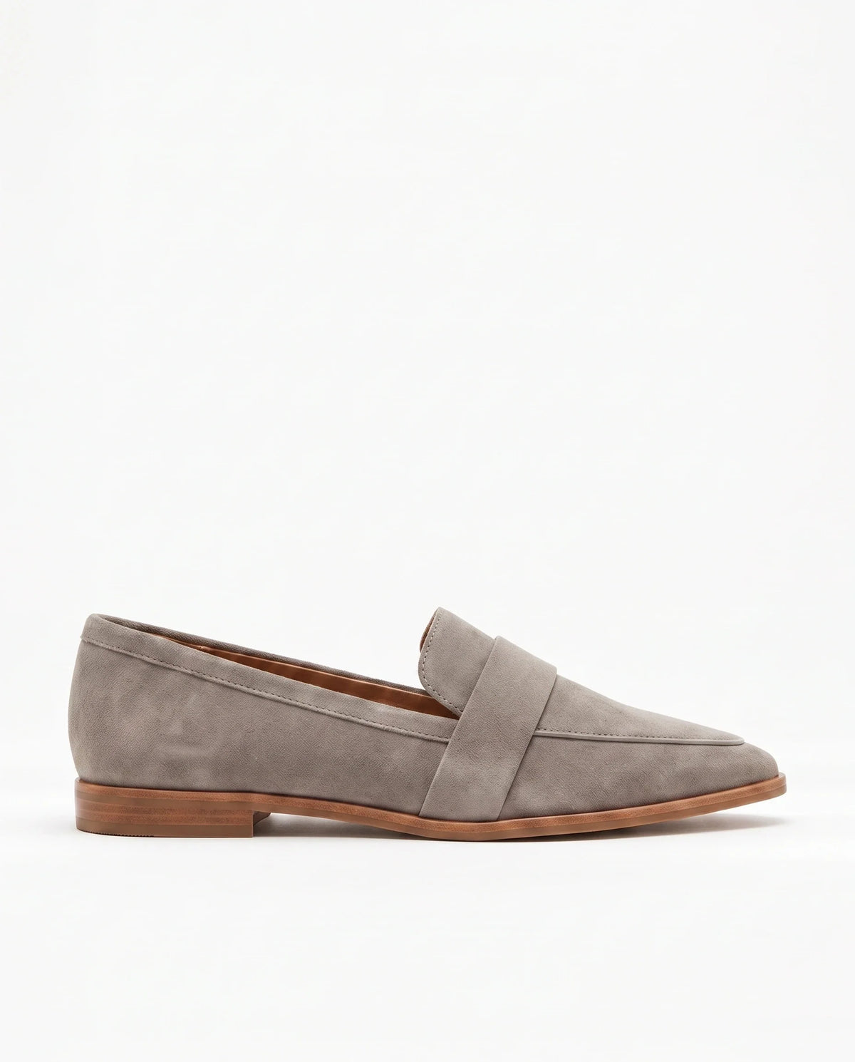 Damen Wildleder Loafer mit Spitzer Zehenpartie und Zierriemen 9