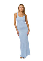 Damen Maxikleid mit Breiten Trägern, Figurnahem Schnitt und Rundem Ausschnitt Ansicht 4