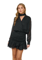 Damen Minikleid mit Langen Ärmeln, Wickelschnitt und Volant am Saum Ansicht 11