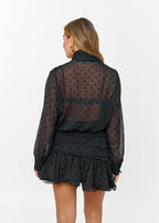 Damen Minikleid mit Langen Ärmeln, Wickelschnitt und Volant am Saum Ansicht 13