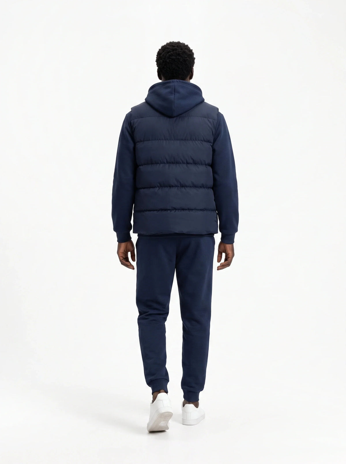 Herren Hoodie, Gesteppte Weste und Joggerhose Set 15