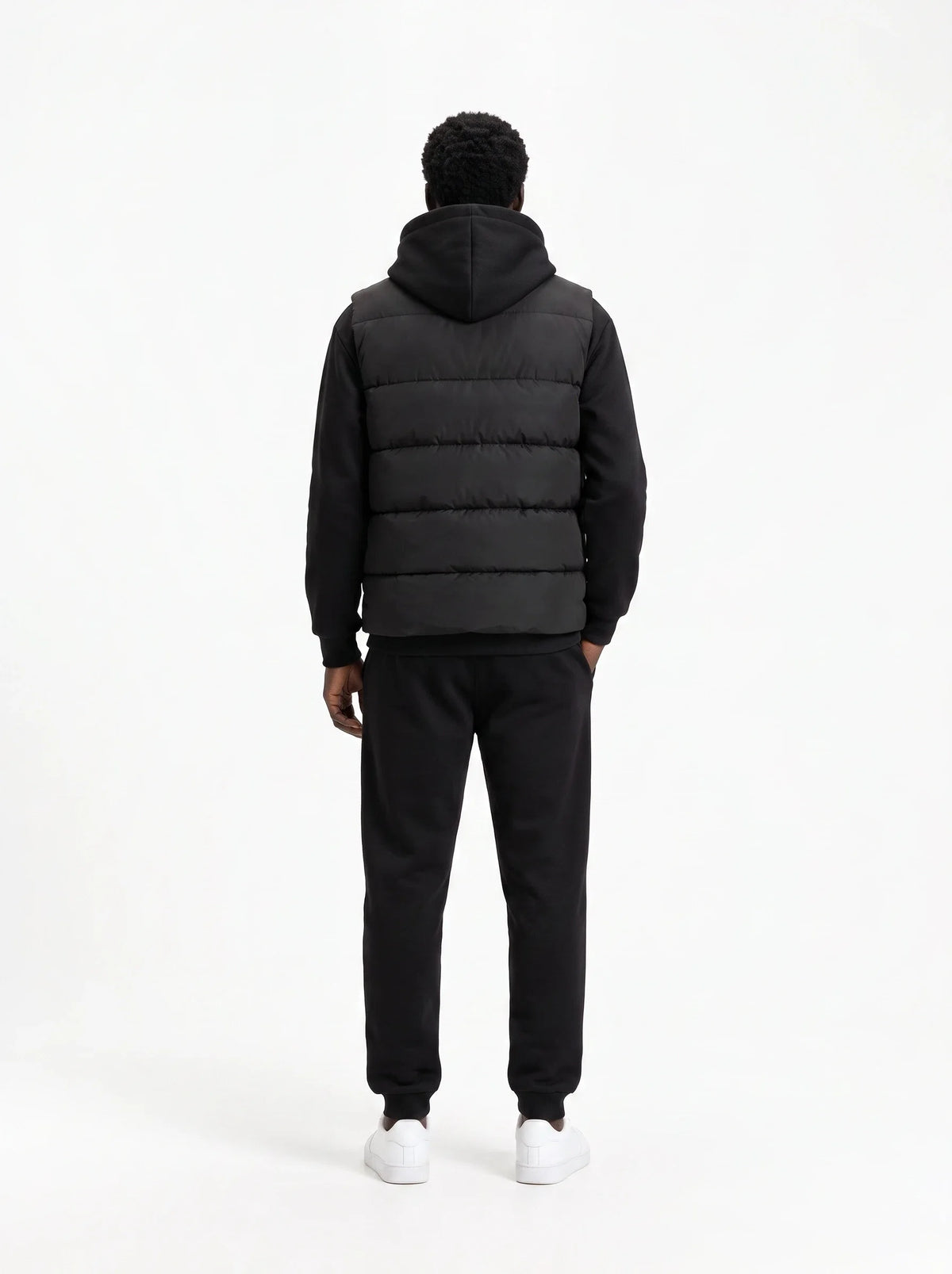 Herren Hoodie, Gesteppte Weste und Joggerhose Set 3