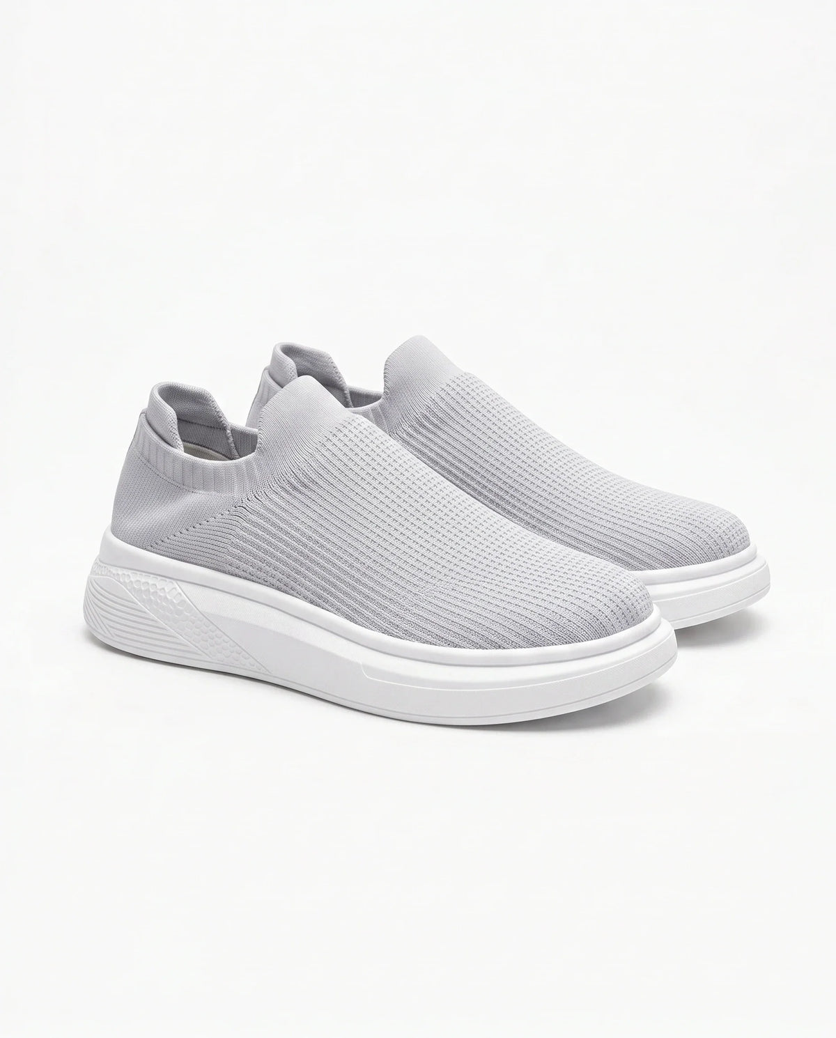 Herren Slip-On Sneaker aus Strick auf Dicker Weißer Sohle 10