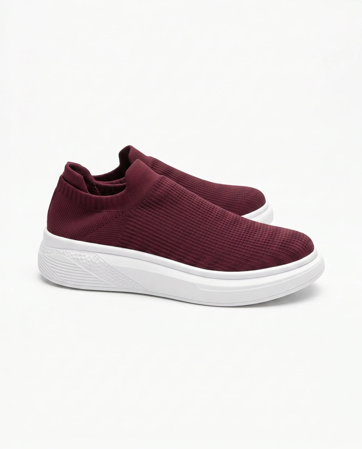 Herren Slip-On Sneaker aus Strick auf Dicker Weißer Sohle 14