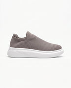 Herren Slip-On Sneaker aus Strick auf Dicker Weißer Sohle 17