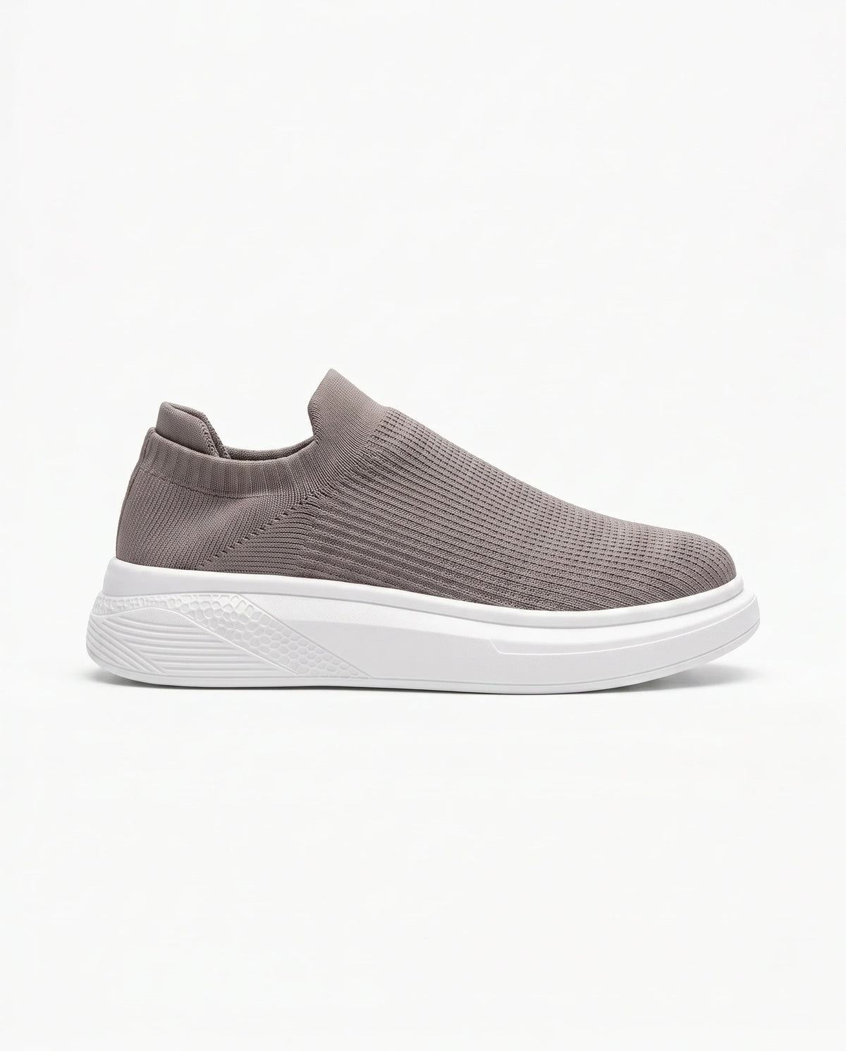 Herren Slip-On Sneaker aus Strick auf Dicker Weißer Sohle 17