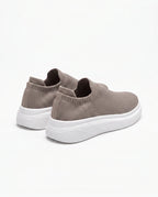 Herren Slip-On Sneaker aus Strick auf Dicker Weißer Sohle 19