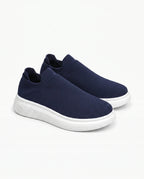 Herren Slip-On Sneaker aus Strick auf Dicker Weißer Sohle 2