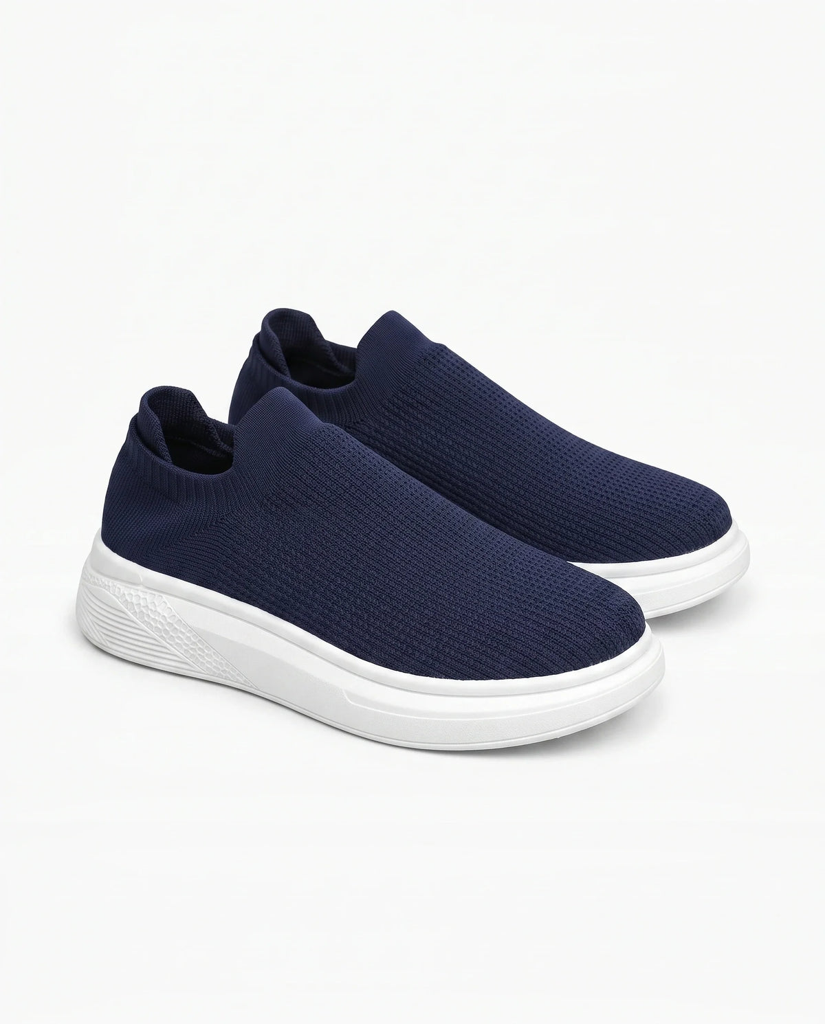 Herren Slip-On Sneaker aus Strick auf Dicker Weißer Sohle 2