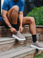 Herren Slip-On Sneaker aus Strick auf Dicker Weißer Sohle 20