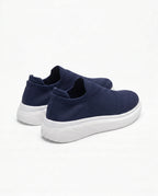 Herren Slip-On Sneaker aus Strick auf Dicker Weißer Sohle 3