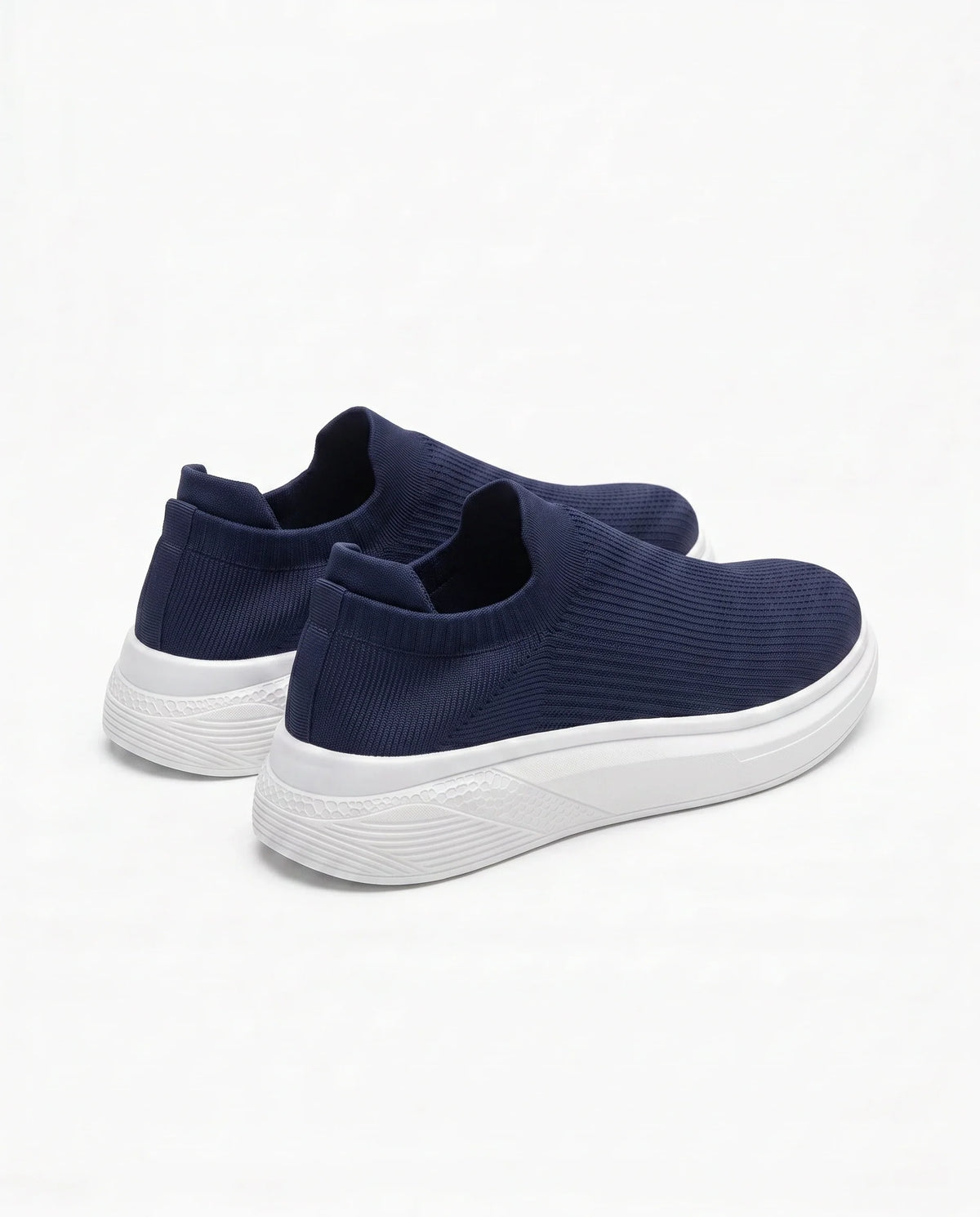 Herren Slip-On Sneaker aus Strick auf Dicker Weißer Sohle 3