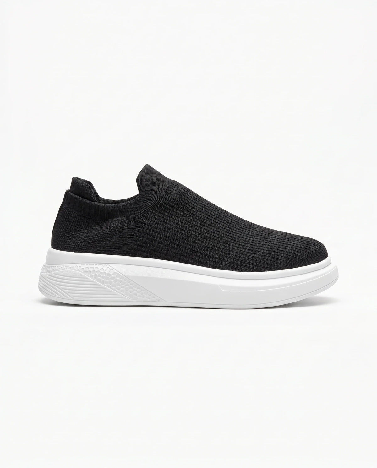 Herren Slip-On Sneaker aus Strick auf Dicker Weißer Sohle 5