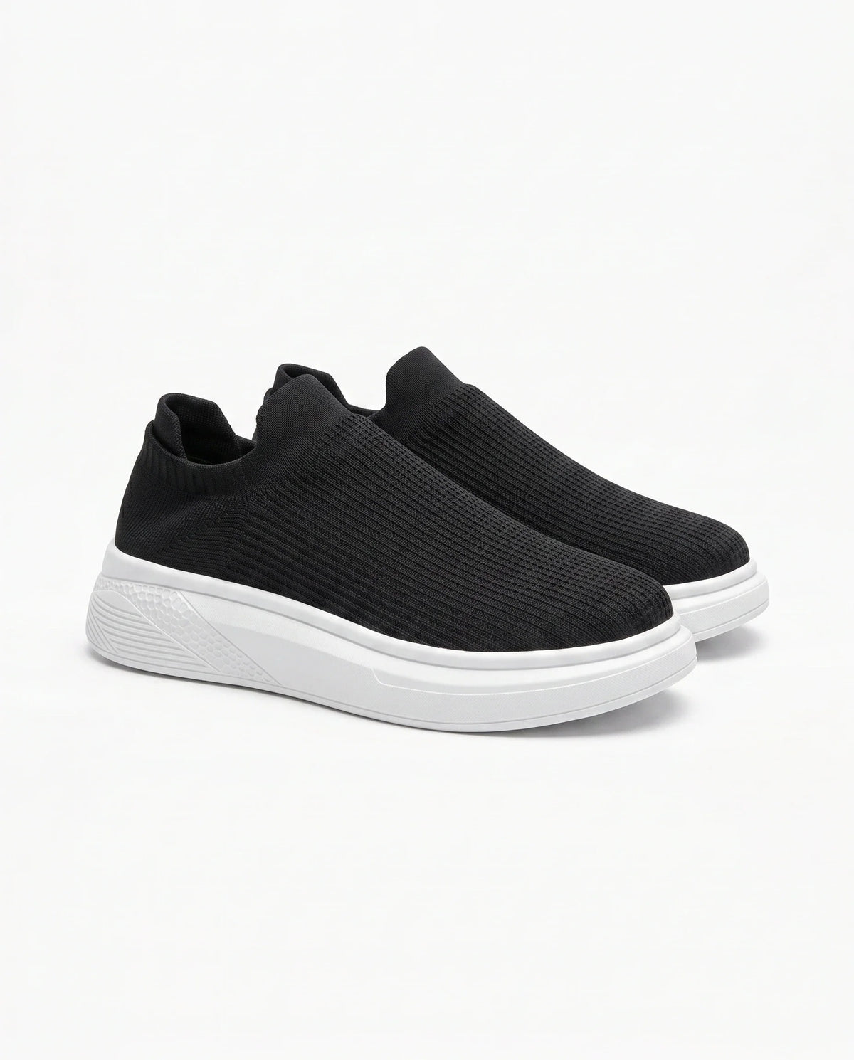Herren Slip-On Sneaker aus Strick auf Dicker Weißer Sohle 6