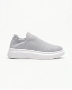 Herren Slip-On Sneaker aus Strick auf Dicker Weißer Sohle 9