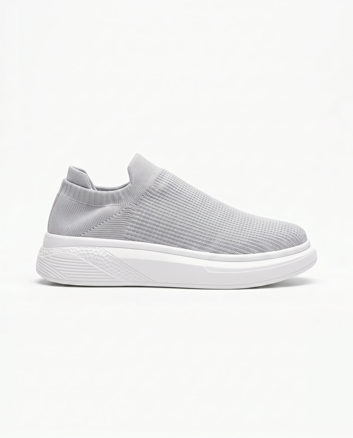 Herren Slip-On Sneaker aus Strick auf Dicker Weißer Sohle 9
