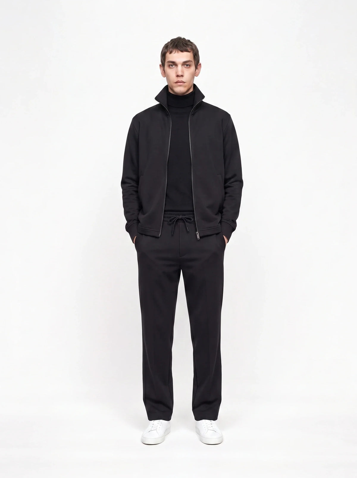 Herren Sweatjacke und Weite Hose Set mit Stehkragen 1