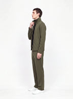 Herren Sweatjacke und Weite Hose Set mit Stehkragen 14