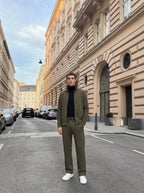 Herren Sweatjacke und Weite Hose Set mit Stehkragen 16