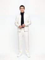 Herren Sweatjacke und Weite Hose Set mit Stehkragen 17